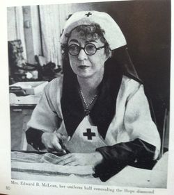 Red Cross volunteer wearing Hope Diamond 1939